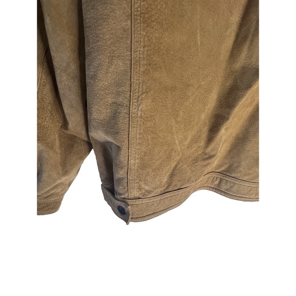 Vtg Y2K Aeropostale Leather Brown Jacket Men XL Sherpa Fleece Lined Bomber - Picture 5 of 8